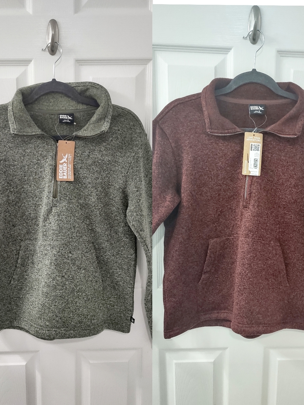 NWT 2-pack Eddie Bauer Women's Radiator 2.0 Half Zip Black Cherry Adler Size M